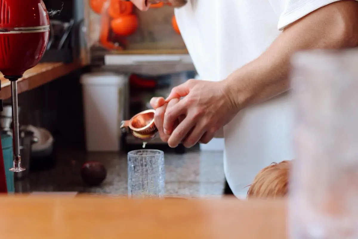 Bartender preparing a fresh cocktail